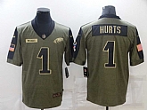 Nike Eagles 1 Jalen Hurts 2021 Olive Salute To Service Limited Jersey Dzhi,baseball caps,new era cap wholesale,wholesale hats